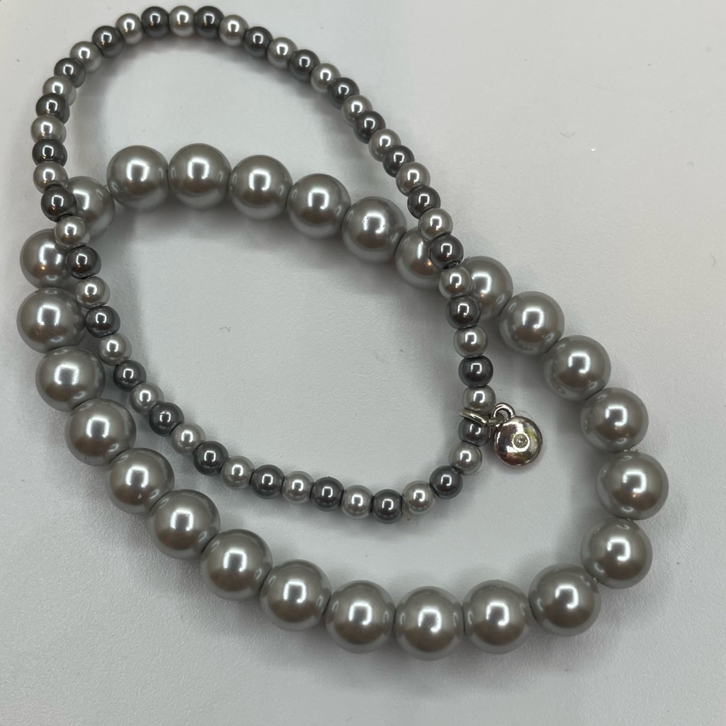 Beautiful Rmn Silver Faux Pearl 2 Piece Stretch Stacking Bracelet Set 36$